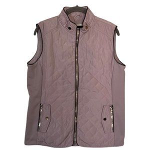 Cavalini Originals Collection Mauve Faux Fur Lines Vest - Size Medium
